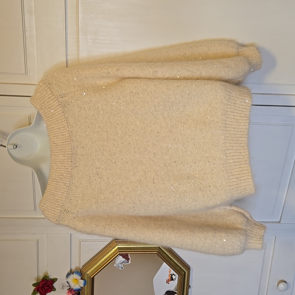 Banana Republic Soft Wool & alpaca Sweater With Sequins - Picture 2 of 4